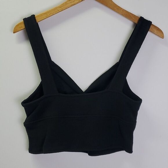 Madewell Cutout Knot Front Crop Top Black Size XL - Picture 7 of 7
